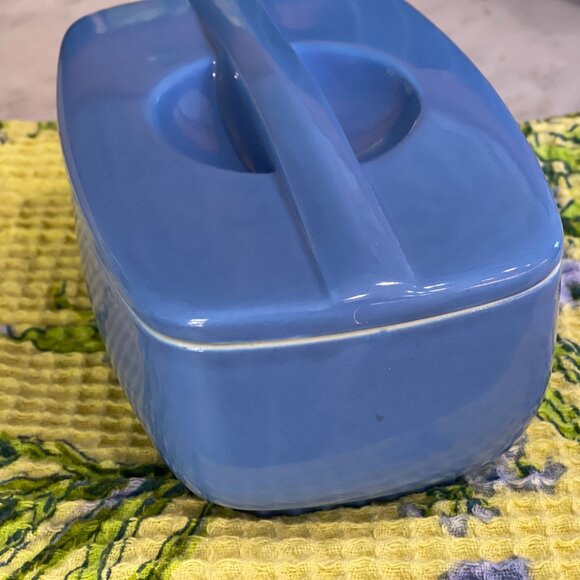1940s Hall Refrigerator Dish in Striking Periwinkle Blue - Picture 6 of 16